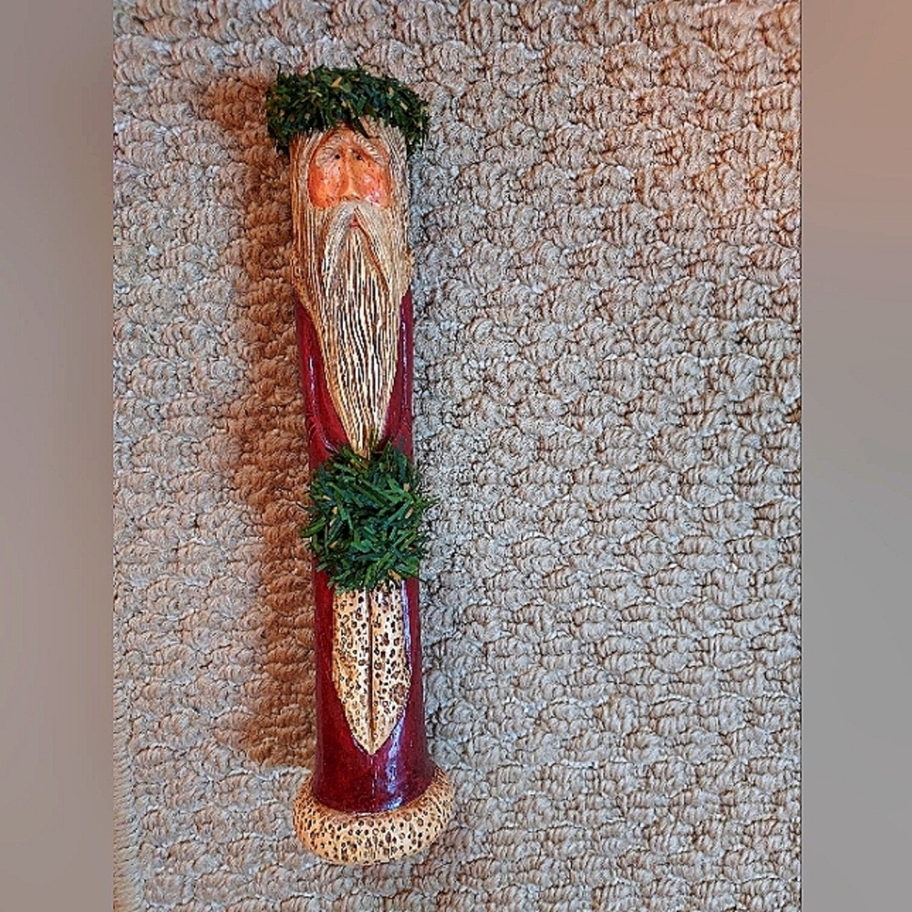 KURT S ADLER RESIN OLD WORLD STYLE SANTA CLAUS 8.5" CANDLESTICK HOLDER